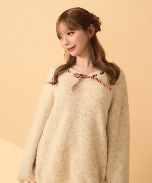 セール】チェックリボンニット（ニット/セーター）｜TITTY&CO.（ティ