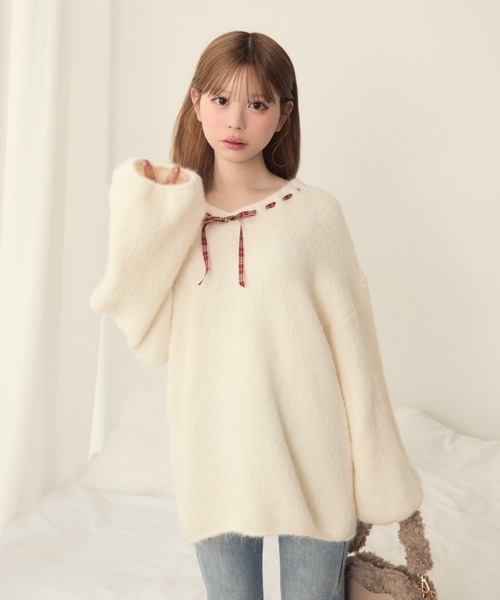 セール】チェックリボンニット（ニット/セーター）｜TITTY&CO.（ティ