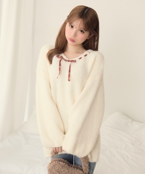 セール】チェックリボンニット（ニット/セーター）｜TITTY&CO.（ティ