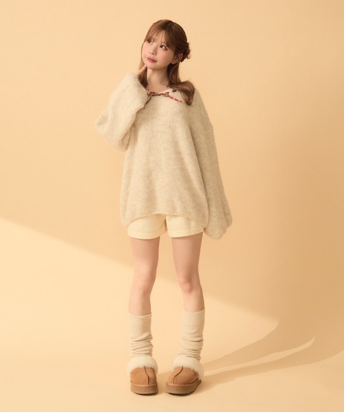 TITTY&CO.（ティティーアンドコー）の「チェックリボンニット（ニット