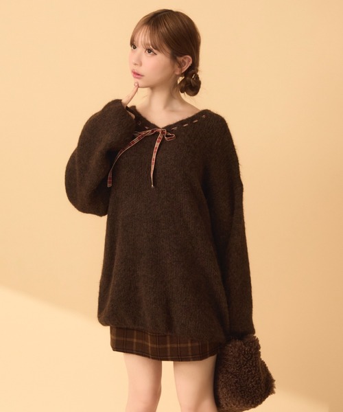 セール】チェックリボンニット（ニット/セーター）｜TITTY&CO.（ティ