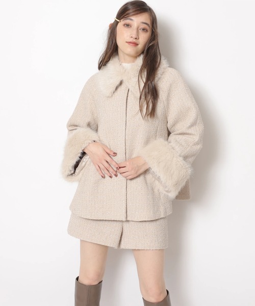 Rirandture ツイードファーコート Rirandture（リランドチュール）の「ツイードファーコート