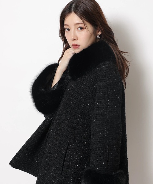 Rirandture（リランドチュール）の「ツィードファー衿ショートコート（ダウンジャケット/コート・レディース・ブラック/ピンクベージュ・2/1）」の15枚目の写真