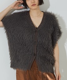 NOMINE | 【NOMINE】ロング フェザー ニットベスト カーディガン(ベスト)