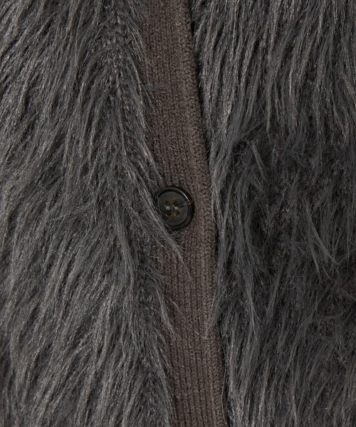 NOMINE(ノミネ)の「【NOMINE】ロング フェザー ニットベスト カーディガン(ベスト・レディース・チャコールグレー/ブラック・フリー)」の16枚目の写真