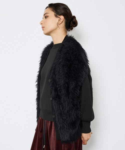 NOMINE(ノミネ)の「【NOMINE】ロング フェザー ニットベスト カーディガン(ベスト・レディース・チャコールグレー/ブラック・フリー)」の6枚目の写真