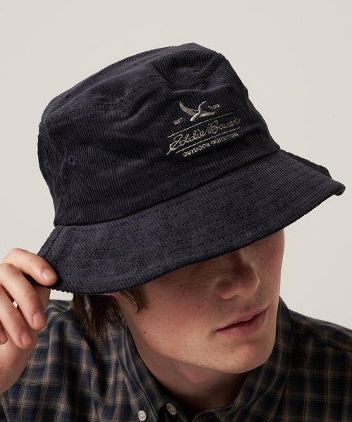 Eddie Bauer(エディーバウアー)の「コーデュロイ ロゴ バケットハット(ハット・メンズ・カーキ/ダークネイビー/ブラウン・F)」の3枚目の写真