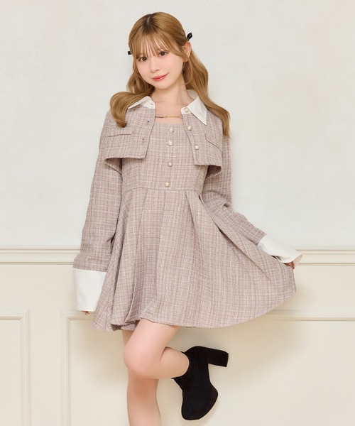 apres jour　ツイードショートジャケット　ミニワンピース　2点セット apres jour ツイードショートジャケット ミニワンピース 2点