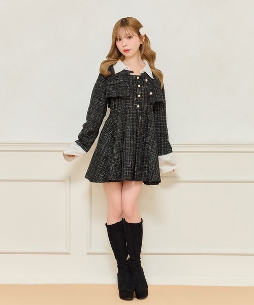 apres jour(アプレジュール)の「【セット着用可能】ツイードミニワンピース(ワンピース・レディース・アイボリー/ブラック/ピンクベージュ・X-LARGE/フリー)」の14枚目の写真