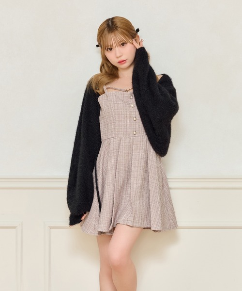 apres jour(アプレジュール)の「【セット着用可能】ツイードミニワンピース(ワンピース・レディース・アイボリー/ブラック/ピンクベージュ・X-LARGE/フリー)」の9枚目の写真