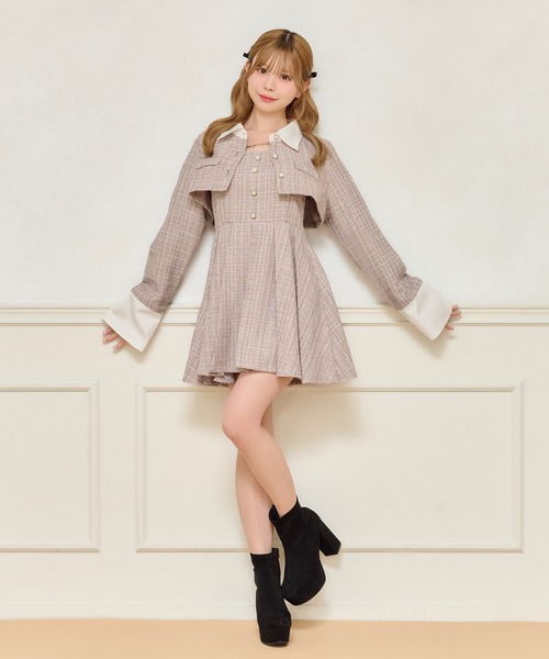 apres jour(アプレジュール)の「【セット着用可能】ツイードミニワンピース(ワンピース・レディース・アイボリー/ブラック/ピンクベージュ・X-LARGE/フリー)」の11枚目の写真