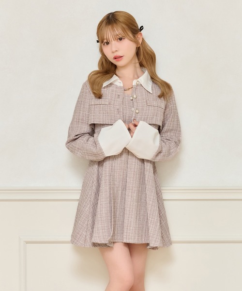 apres jour　ツイードショートジャケット　ミニワンピース　2点セット apres jour ツイードショートジャケット ミニワンピースセット