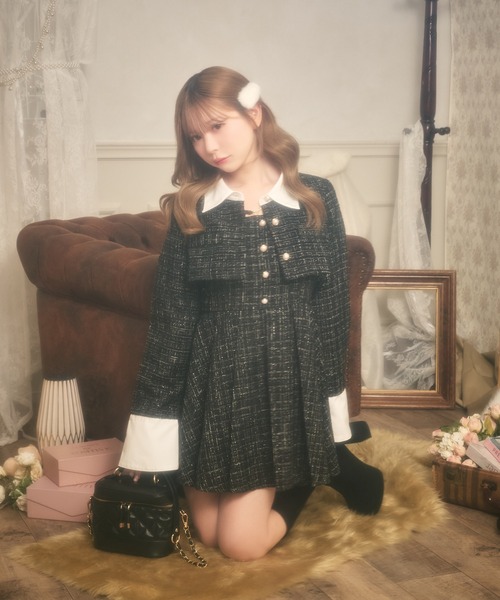 apres jour(アプレジュール)の「【セット着用可能】ツイードミニワンピース(ワンピース・レディース・アイボリー/ブラック/ピンクベージュ・X-LARGE/フリー)」の10枚目の写真