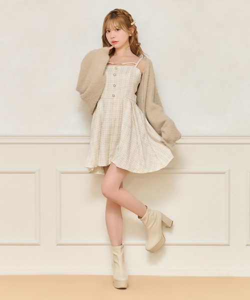 セット着用可能】ツイードミニワンピース（ワンピース）｜apres