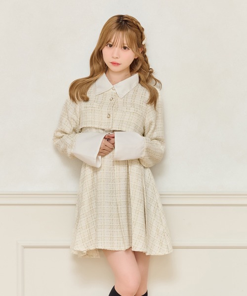 セット着用可能】ツイードミニワンピース（ワンピース）｜apres jour