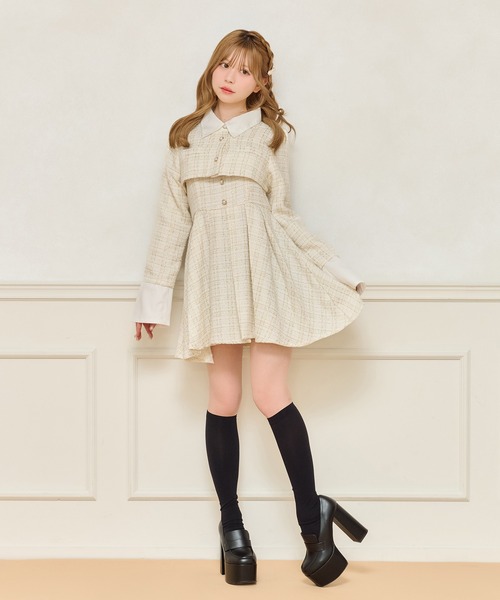 セット着用可能】ツイードミニワンピース（ワンピース）｜apres jour