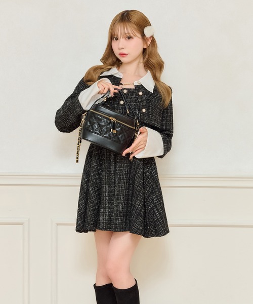 apres jour　ツイードショートジャケット　ミニワンピース　2点セット セット着用可能】ツイードミニワンピース（ワンピース）｜apres