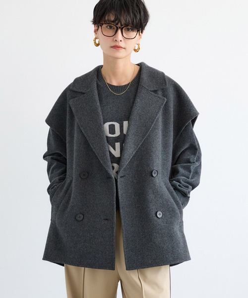 BARNYARDSTORM（バンヤードストーム）の「BARNYARDSTORM / ダブルウールジレ /JAPAN FABRIC（ベスト・レディース・ベージュ/チャコール・FREE）」の9枚目の写真