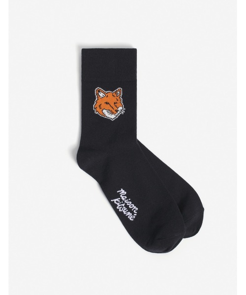 Maison Kitsune(メゾンキツネ)の「FOX HEAD SOCKS(ソックス/靴下・メンズ・ダークグレー/ライトベージュ/ブラック/ホワイト/アイボリー・S/M)」の3枚目の写真