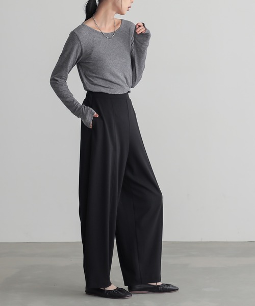 for/c（フォーシー）の「[低身長/高身長向けサイズ有]きれいめストレッチカーブパンツ【サスティナブル】（その他パンツ・レディース・ブラック/チャコール・M/L/LL/PM/TM）」の8枚目の写真