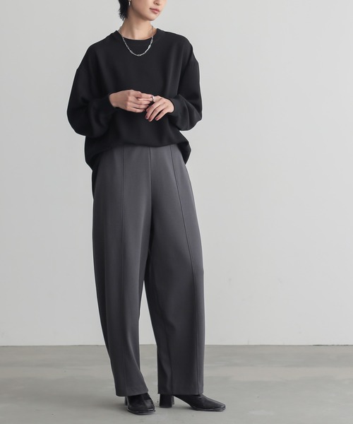 for/c（フォーシー）の「[低身長/高身長向けサイズ有]きれいめストレッチカーブパンツ【サスティナブル】（その他パンツ・レディース・ブラック/チャコール・M/L/LL/PM/TM）」の14枚目の写真