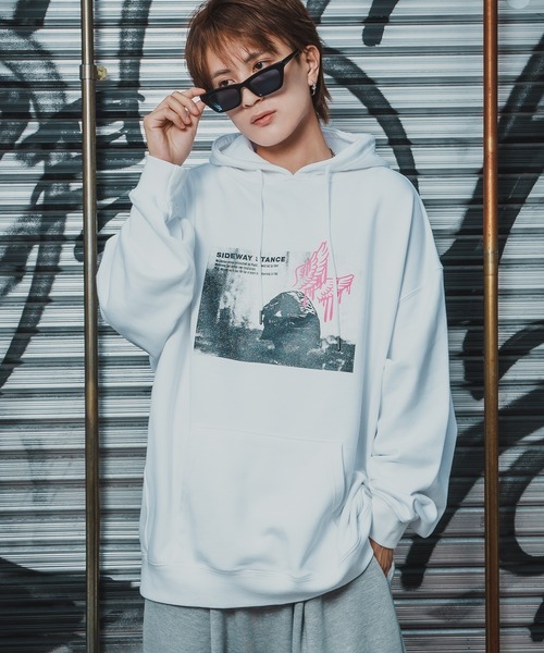 SIDEWAY STANCE（サイドウェイスタンス）の「【SIDEWAY STANCE】バリエーション プリント スウェット パーカー（パーカー・メンズ・ブラック/ネイビー系/ホワイト系1/グレー系1/ライトグレー系/ブラック系1/ホワイト/ブラック系/グレー系2/ライトグレー系2/ブラック系2・X-LARGE/LARGE/MEDIUM/SMALL）」の3枚目の写真