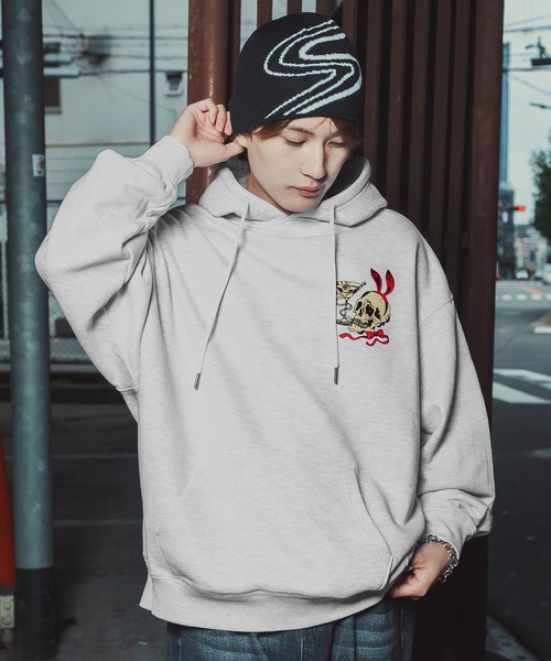 SIDEWAY STANCE（サイドウェイスタンス）の「【SIDEWAY STANCE】バリエーション プリント スウェット パーカー（パーカー・メンズ・ブラック/ネイビー系/ホワイト系1/グレー系1/ライトグレー系/ブラック系1/ホワイト/ブラック系/グレー系2/ライトグレー系2/ブラック系2・X-LARGE/LARGE/MEDIUM/SMALL）」の8枚目の写真