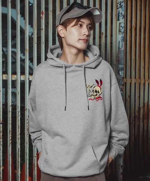 SIDEWAY STANCE（サイドウェイスタンス）の「【SIDEWAY STANCE】バリエーション プリント スウェット パーカー（パーカー・メンズ・ブラック/ネイビー系/ホワイト系1/グレー系1/ライトグレー系/ブラック系1/ホワイト/ブラック系/グレー系2/ライトグレー系2/ブラック系2・X-LARGE/LARGE/MEDIUM/SMALL）」の10枚目の写真