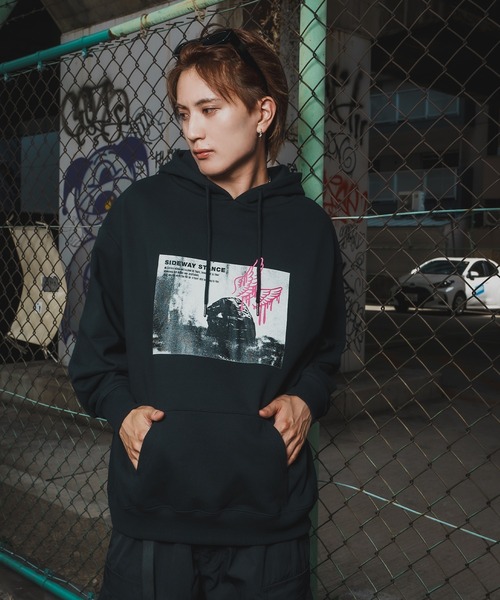 SIDEWAY STANCE（サイドウェイスタンス）の「【SIDEWAY STANCE】バリエーション プリント スウェット パーカー（パーカー・メンズ・ブラック/ネイビー系/ホワイト系1/グレー系1/ライトグレー系/ブラック系1/ホワイト/ブラック系/グレー系2/ライトグレー系2/ブラック系2・X-LARGE/LARGE/MEDIUM/SMALL）」の12枚目の写真