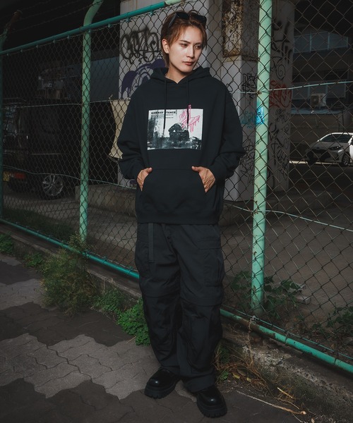 SIDEWAY STANCE（サイドウェイスタンス）の「【SIDEWAY STANCE】バリエーション プリント スウェット パーカー（パーカー・メンズ・ブラック/ネイビー系/ホワイト系1/グレー系1/ライトグレー系/ブラック系1/ホワイト/ブラック系/グレー系2/ライトグレー系2/ブラック系2・X-LARGE/LARGE/MEDIUM/SMALL）」の14枚目の写真