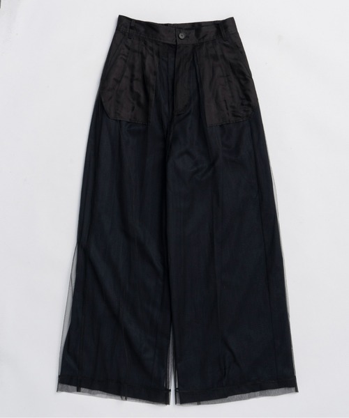 MAISON SPECIAL(メゾンスペシャル)の「Tulle Layered Slacks / チュールレイヤードスラックス(スラックス・レディース・グレー/ベージュ/ネイビー・38/36)」の3枚目の写真