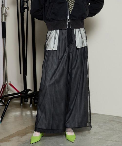 GRANCY チュール レイヤードデザイン スラックス GRANCY（グランシー