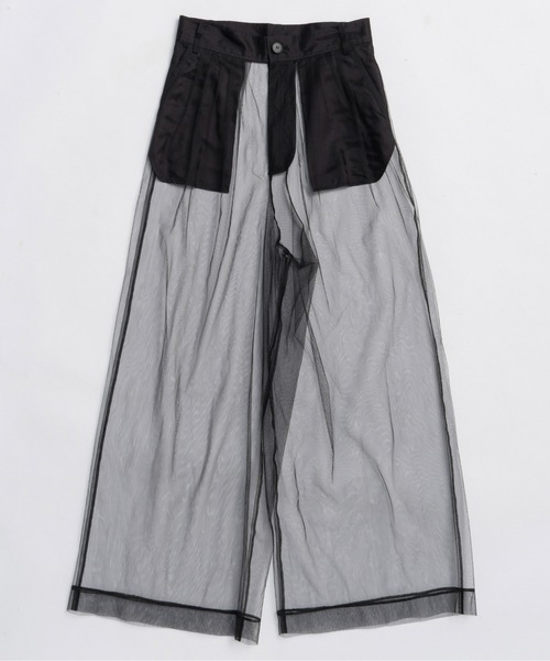MAISON SPECIAL(メゾンスペシャル)の「Tulle Layered Slacks / チュールレイヤードスラックス(スラックス・レディース・グレー/ベージュ/ネイビー・38/36)」の10枚目の写真
