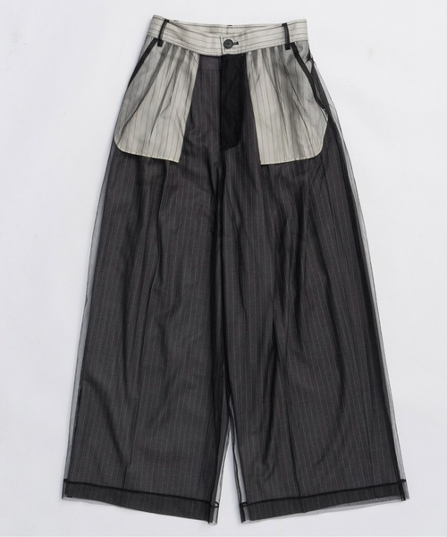MAISON SPECIAL(メゾンスペシャル)の「Tulle Layered Slacks / チュールレイヤードスラックス(スラックス・レディース・グレー/ベージュ/ネイビー・38/36)」の11枚目の写真