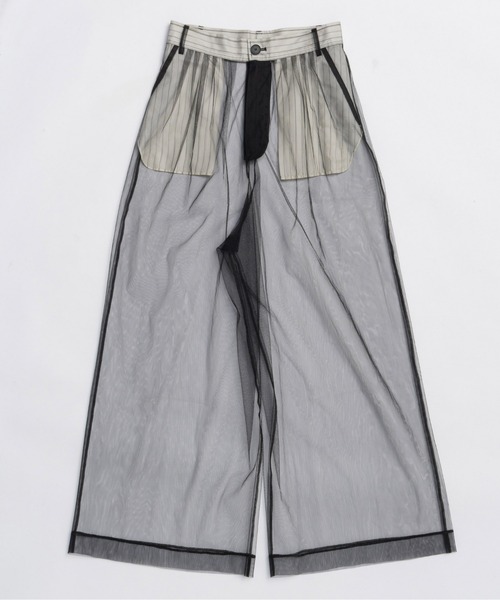MAISON SPECIAL(メゾンスペシャル)の「Tulle Layered Slacks / チュールレイヤードスラックス(スラックス・レディース・グレー/ベージュ/ネイビー・38/36)」の13枚目の写真