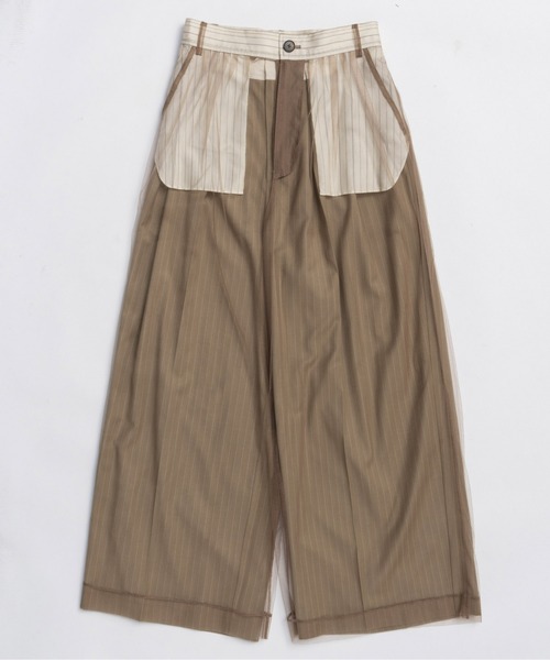 MAISON SPECIAL(メゾンスペシャル)の「Tulle Layered Slacks / チュールレイヤードスラックス(スラックス・レディース・グレー/ベージュ/ネイビー・38/36)」の14枚目の写真