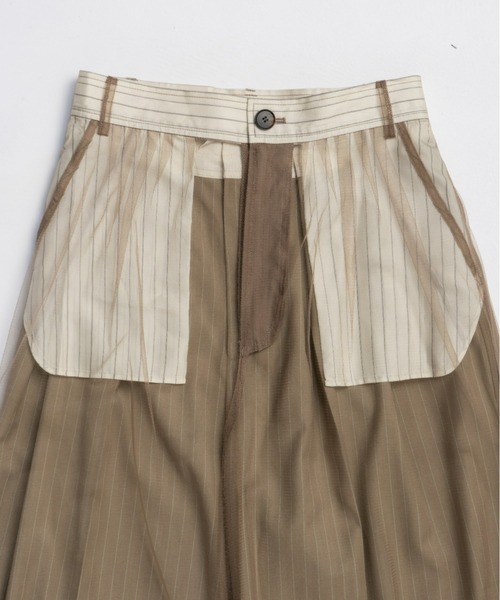 MAISON SPECIAL(メゾンスペシャル)の「Tulle Layered Slacks / チュールレイヤードスラックス(スラックス・レディース・グレー/ベージュ/ネイビー・38/36)」の16枚目の写真
