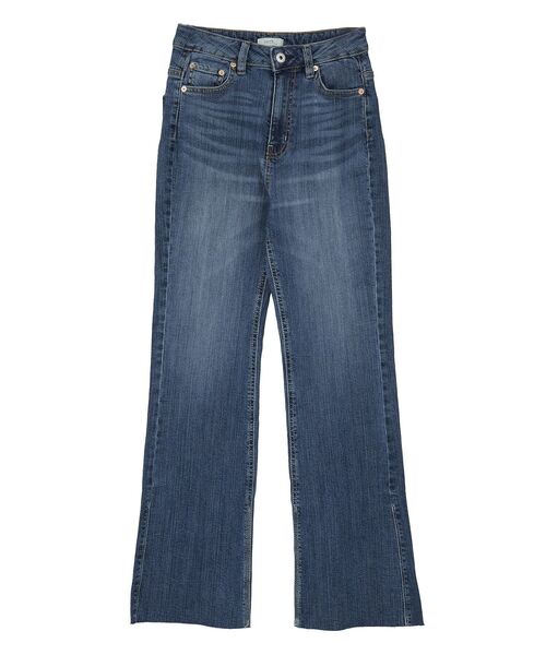 earth music&ecology（アースミュージックアンドエコロジー）の「セルフカットストレッチフレアデニムパンツ（デニムパンツ・レディース・ライトインディゴブルー/インディゴブルー・S/L/M）」の5枚目の写真