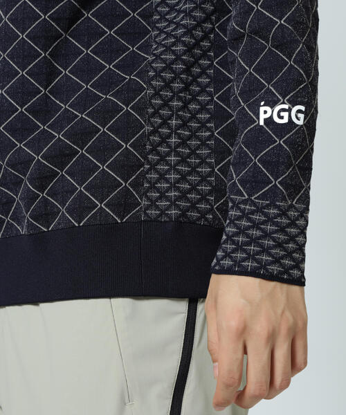PEARLY GATES(パーリーゲイツ)の「【PGG】地柄ポリエステルヤーン㎜(ニット/セーター・メンズ・ネイビー・MEDIUM)」の7枚目の写真