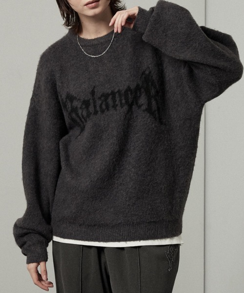 Alfred Alex（アルフレッドアレックス）の「【Alfred Alex】グラフィックジャガード オーバーサイズ シャギーニット（ニット/セーター・メンズ・ブラック/オフホワイト/ブラック系2/チャコール/ブラック系・M/L）」の5枚目の写真