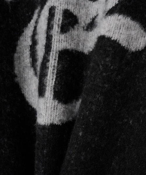 Alfred Alex（アルフレッドアレックス）の「【Alfred Alex】グラフィックジャガード オーバーサイズ シャギーニット（ニット/セーター・メンズ・ブラック/オフホワイト/ブラック系2/チャコール/ブラック系・M/L）」の8枚目の写真