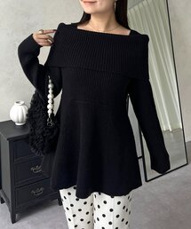 prose verse | 【静電気防止】オフショルペプラムニット(ニット/セーター)