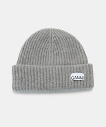 GANNI ビーニー ニット帽 グレー GANNI｜ガニー（レディース）のニットキャップ/ビーニー（グレー