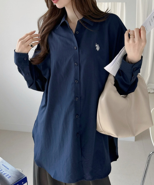 U.S. POLO ASSN.(ユーエスポロアッスン)の「【U.S. POLO ASSN.】気流 ロング シャツ(シャツ/ブラウス・レディース・ホワイト/ピンク/ネイビー/サックスブルー・L/M)」の20枚目の写真