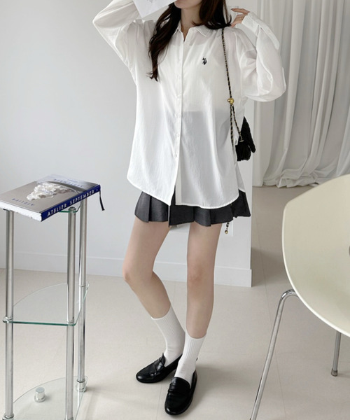 U.S. POLO ASSN.(ユーエスポロアッスン)の「【U.S. POLO ASSN.】気流 ロング シャツ(シャツ/ブラウス・レディース・ホワイト/ピンク/ネイビー/サックスブルー・L/M)」の7枚目の写真