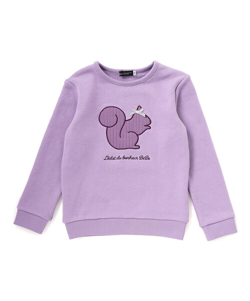 BeBe（ベベ）の「マシュマロウラケアニマルパッチ刺しゅうトレーナー(80~150cm)（スウェット・キッズ・ピンク/パープル・80ｃｍ/90cm/120cm/100cm/140cm/130cm/150cm/110cm）」の10枚目の写真