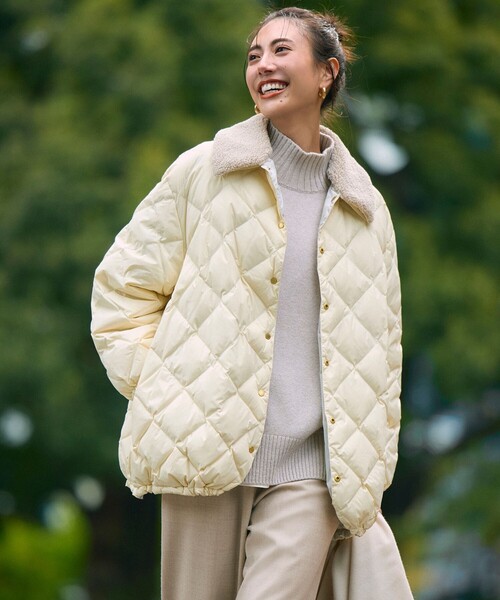 自宅で洗濯OK / ファー襟取り外し可能】TAIONコラボ ボア襟