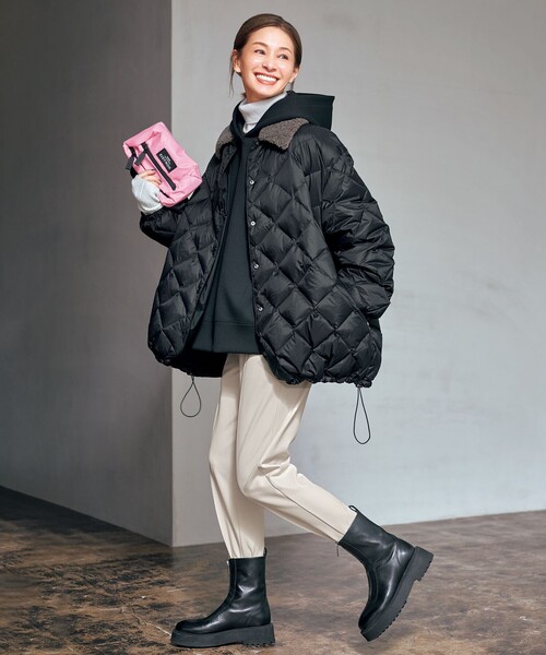 自宅で洗濯OK / ファー襟取り外し可能】TAIONコラボ ボア襟