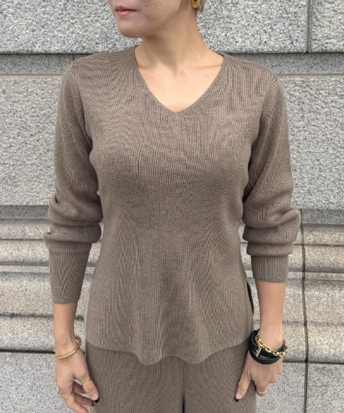 JENNE(ジェンヌ)の「Vネックウールニット(カーディガン/ボレロ・レディース・グレー/ブラック/モカ・LARGE/MEDIUM/SMALL)」の12枚目の写真