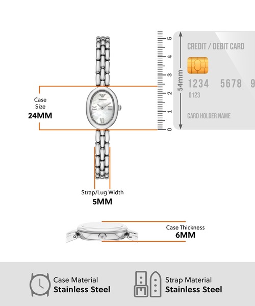 EMPORIO ARMANI(エンポリオアルマーニ)の「エンポリオ・アルマーニ 腕時計 レディース アナログ ステンレス AR11720(アナログ腕時計・レディース・シルバー・FREE)」の5枚目の写真